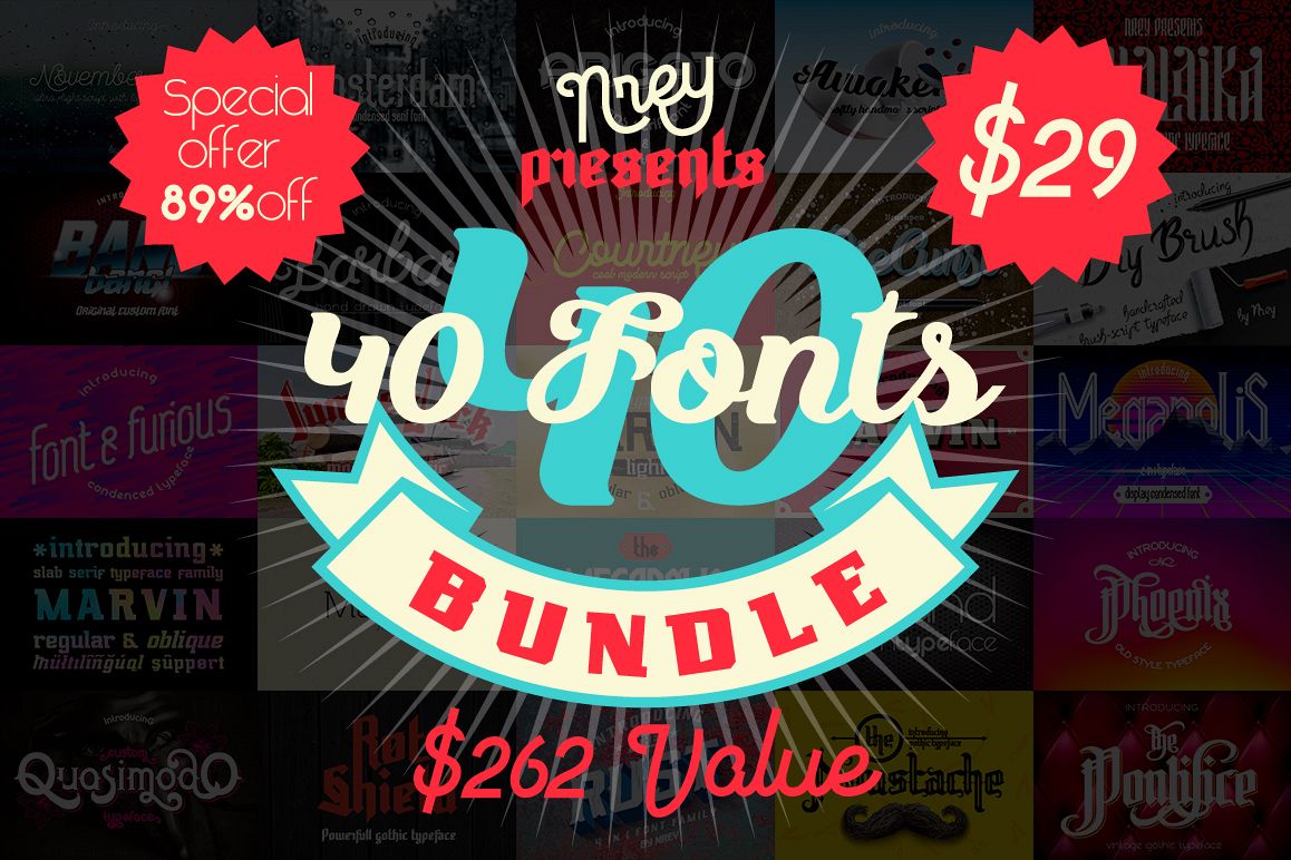 40 fonts bundle example image 1