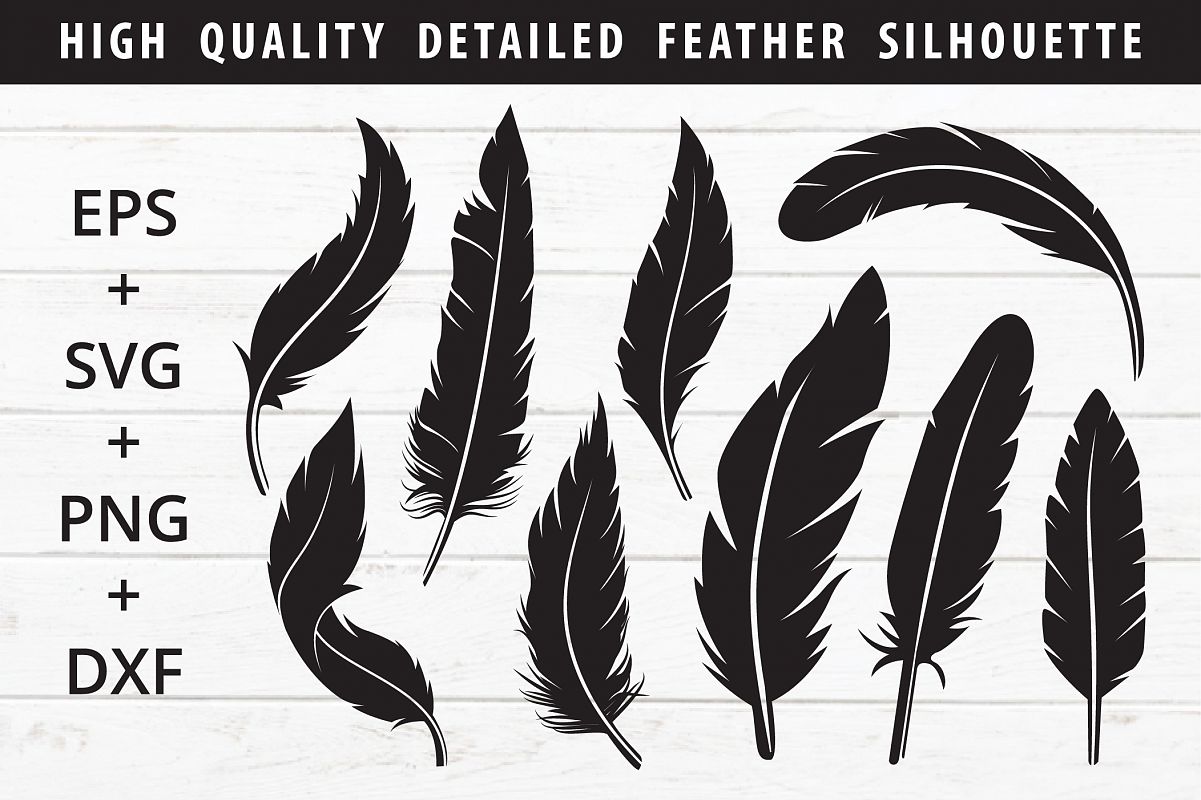 Download feather silhouette SVG crafter