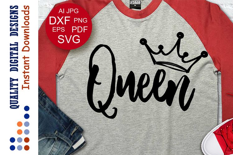 Queen svg design Valentine's day svg example image 1