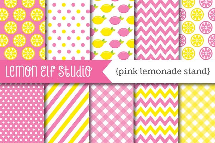 Pink Lemonade Stand-Digital Paper (LES.DP15) example image 1