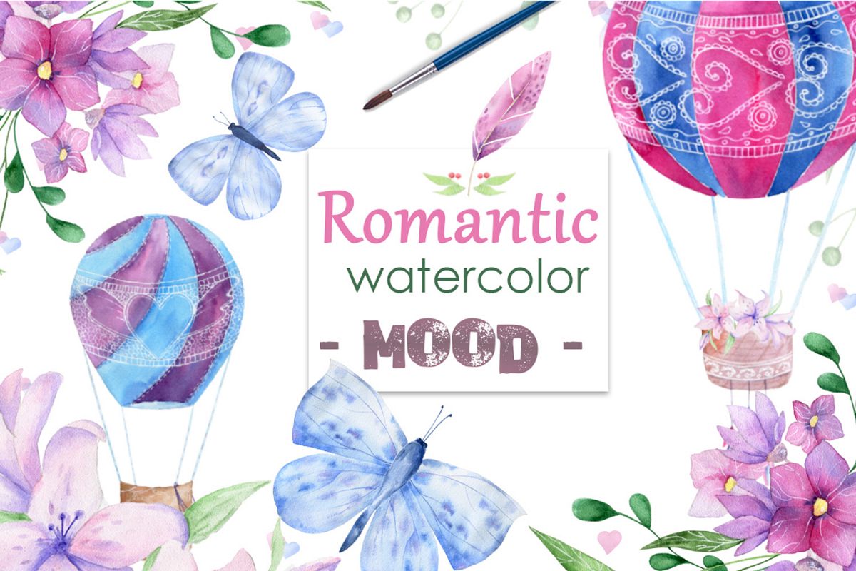 Romantic Mood Watercolor Love example image 1