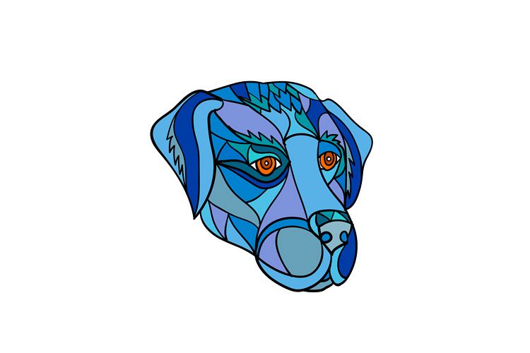 Golden Retriever Head Mosaic Color example image 1