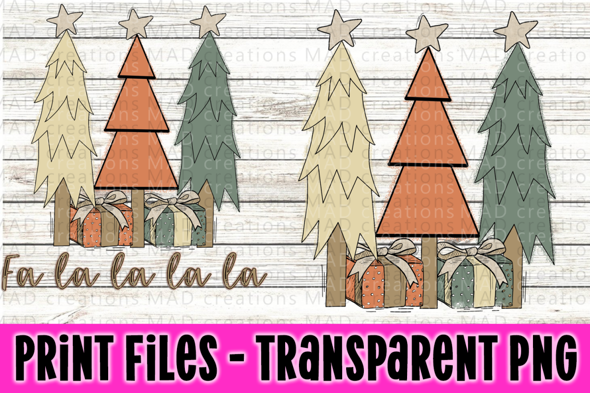 Rustic Trees and Presents - Print File example image 1