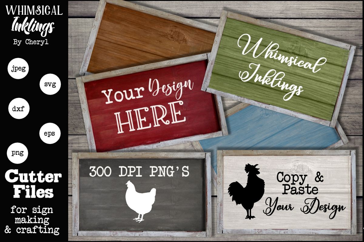 Rustic Sign Mock Ups- Set of 6 example image 1