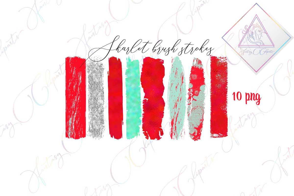 Skarlet Brush Strokes Clipart example image 1