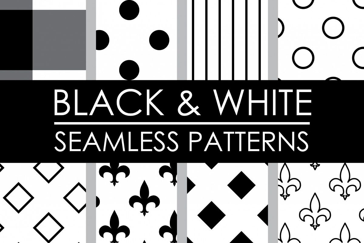 Black and White Seamless Patterns example image 1