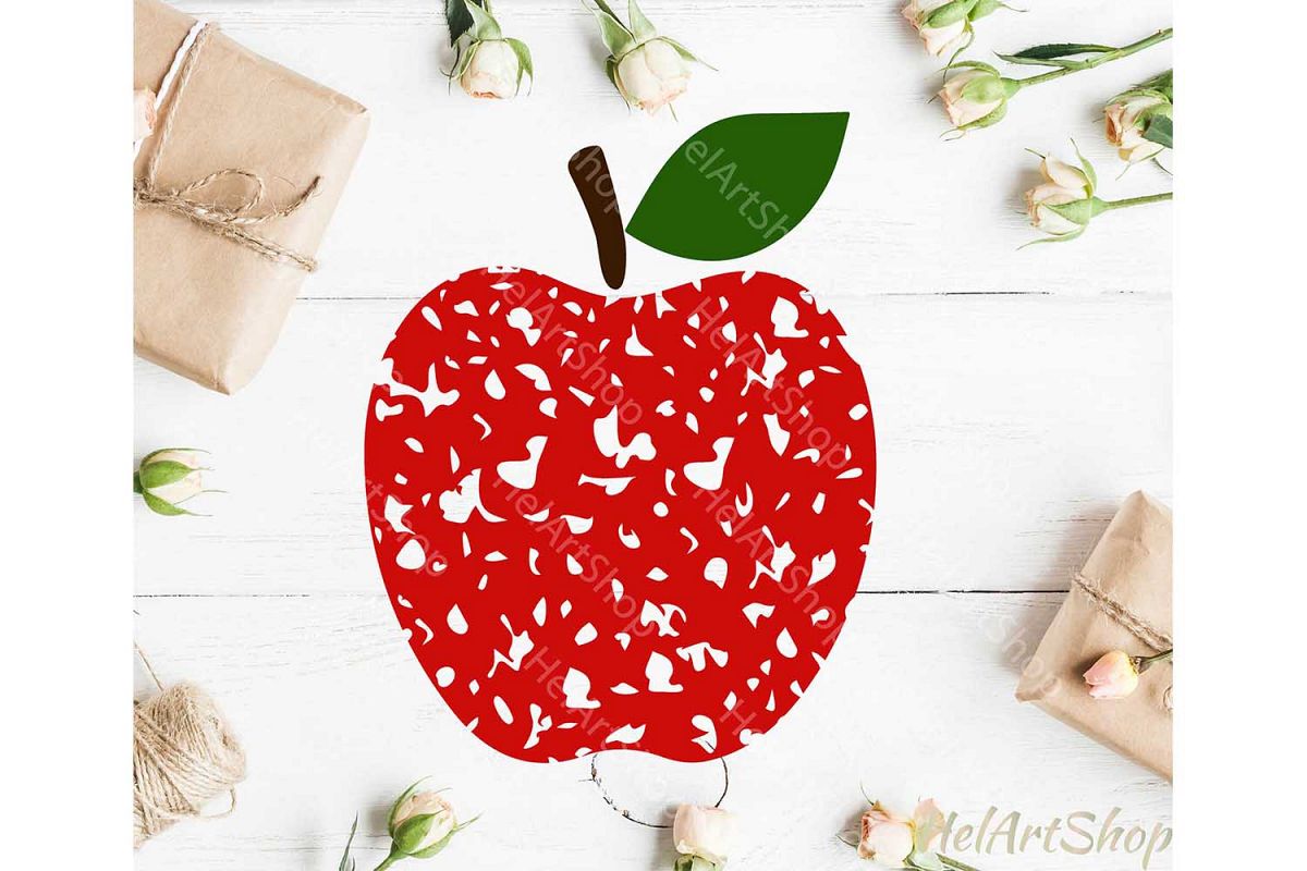 Distressed Apple svg, Grunge Apple svg, Teacher svg, Back To example image 1