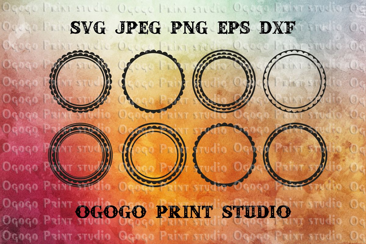 Monogram frame Svg file, Cricut svg example image 1