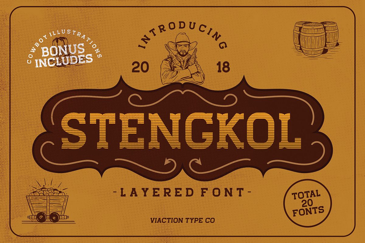 STENGKOL - 20 Font Family example image 1