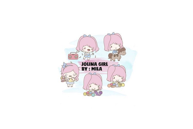 KAWAII GIRL JOLINA CLIPART BUNDLE PNG example image 1