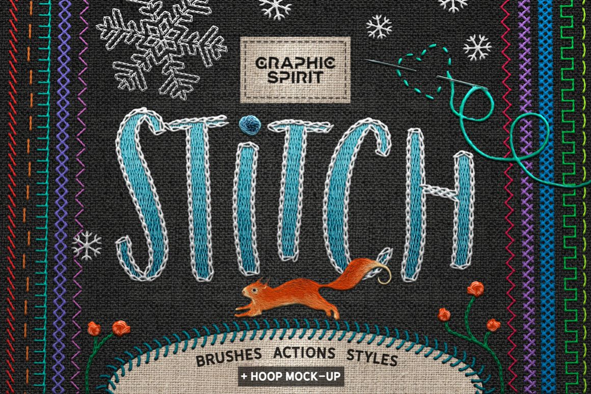 Ps STITCH: Brushes, Actions, Styles example image 1
