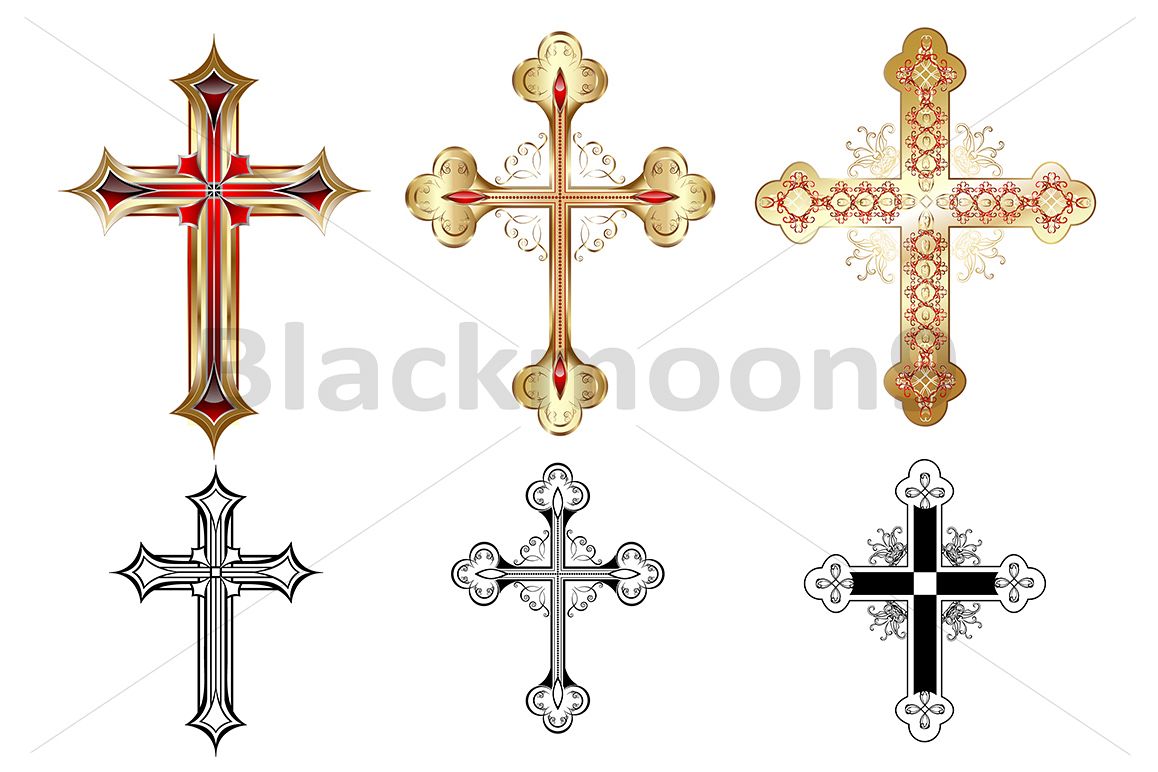 Three gold crosses example image 1