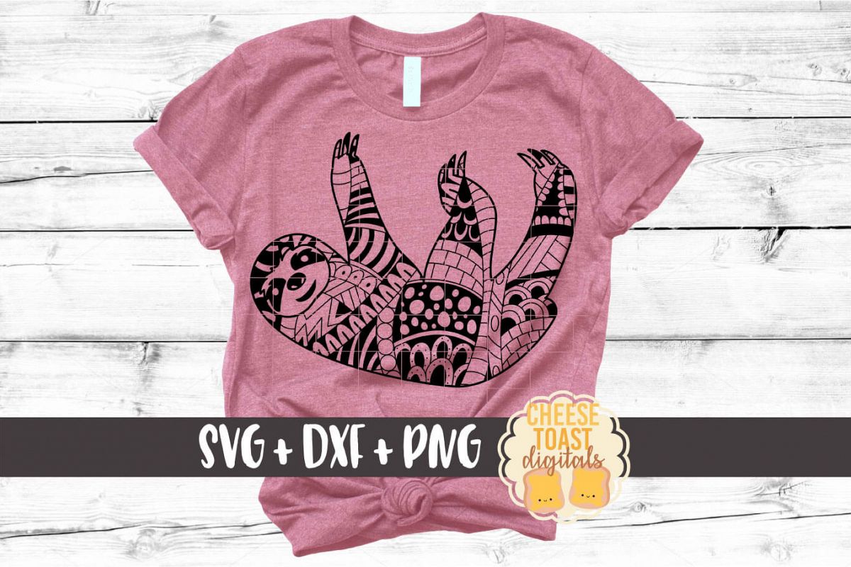 Sloth - Zen Doodle Mandala Design - SVG PNG DXF Cut Files