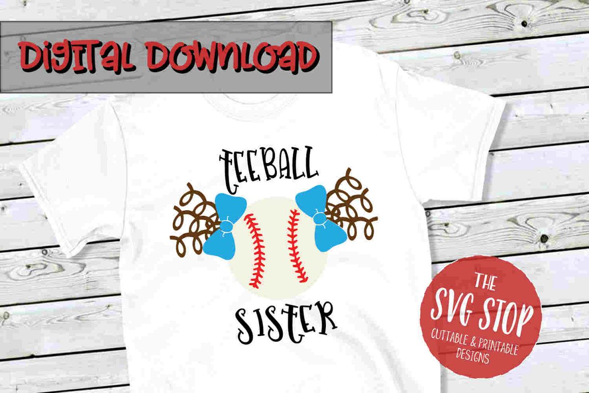 Teeball Sister 2-SVG, PNG, DXF example image 1