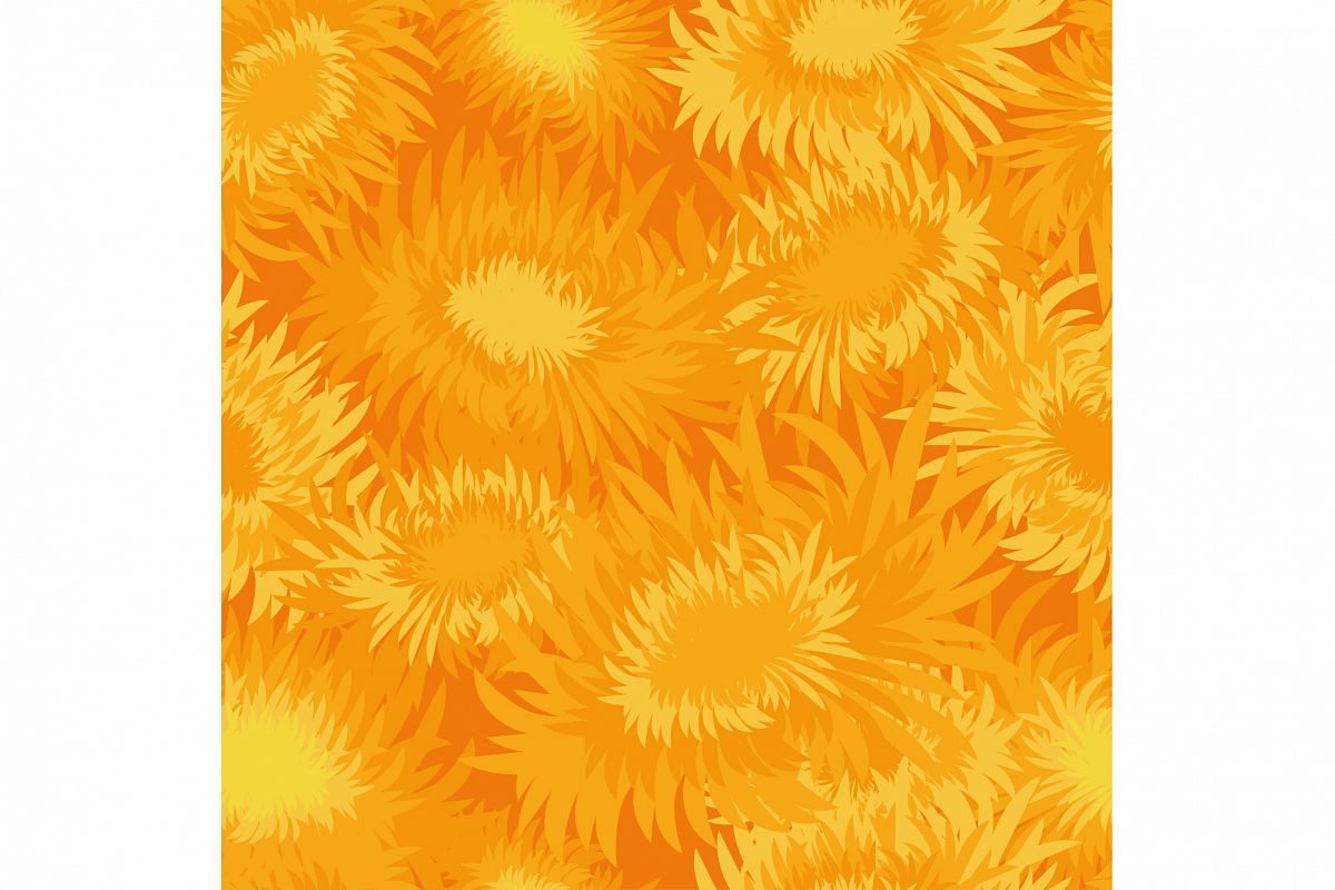 Seamless decorative vector background with chrysanthemums. example image 1
