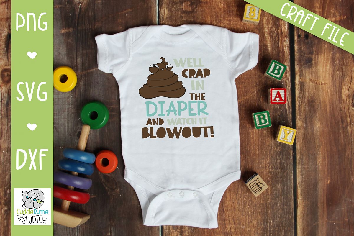 Poop SVG| infant joke SVG| Diaper SVG | example image 1