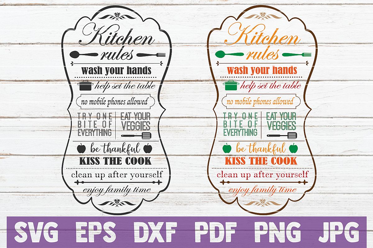 Kitchen rules SVG Cut Files | commercial use (219079 ...