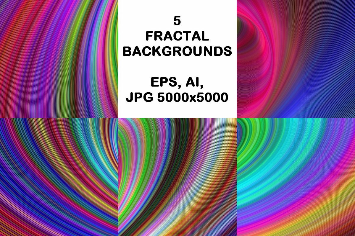 5 Colorful Backgrounds AI, EPS, JPG 5000x5000 example image 1