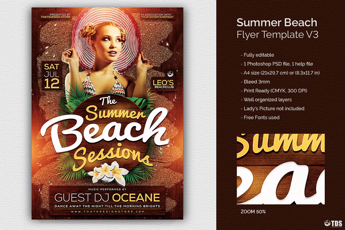 Summer Beach Flyer Template V3 example image 1