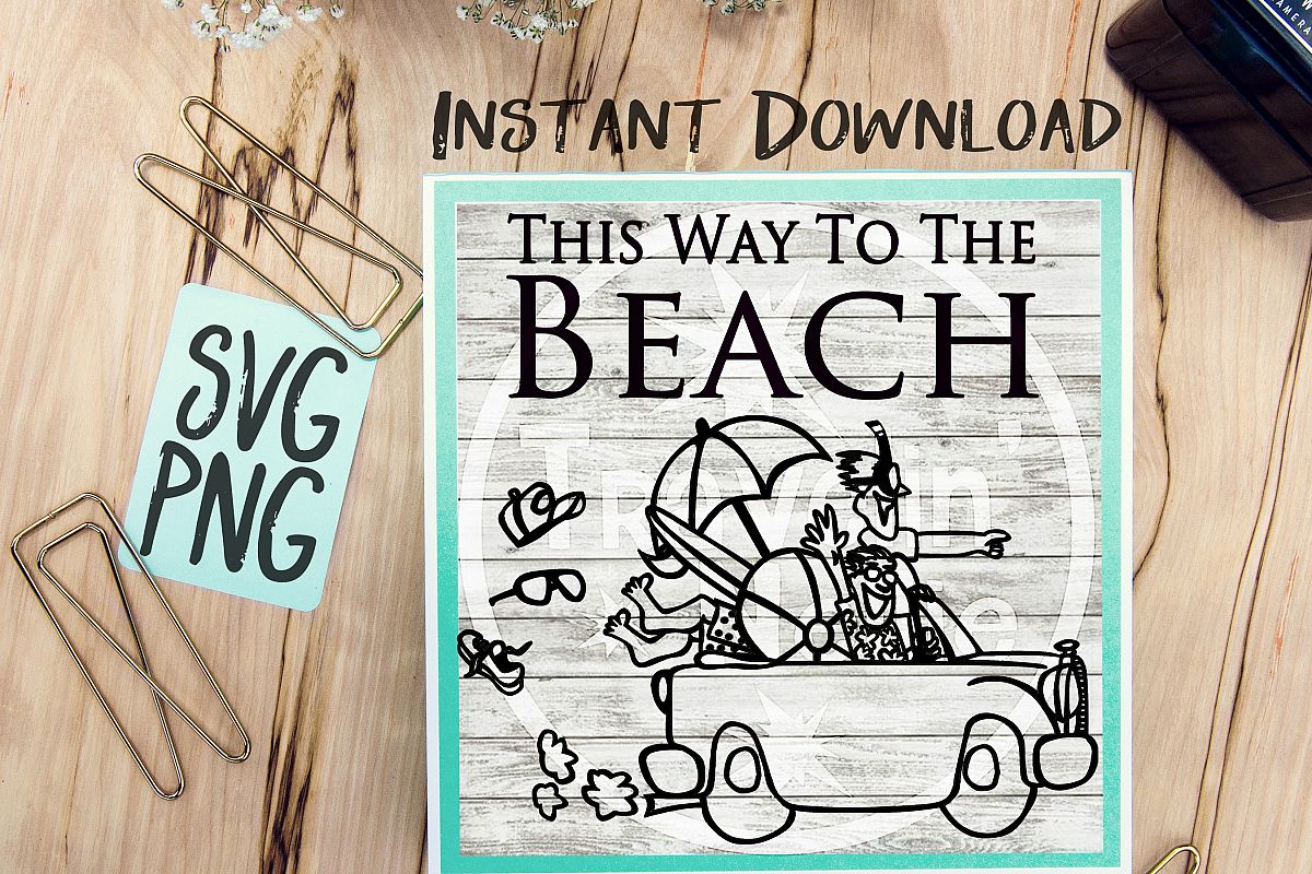 This Way To The Beach SVG Cute Beach Car Summer Time example image 1
