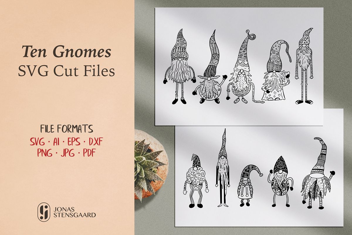 Ten Gnomes SVG Cut Files example image 1
