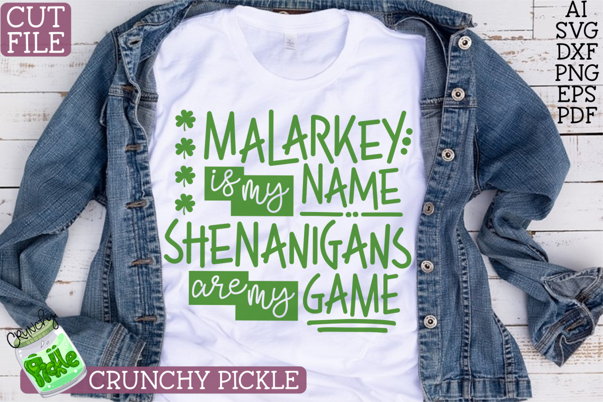 Malarkey Name, Shenanigans Game St Patick's Day SVG Cut File example image 1