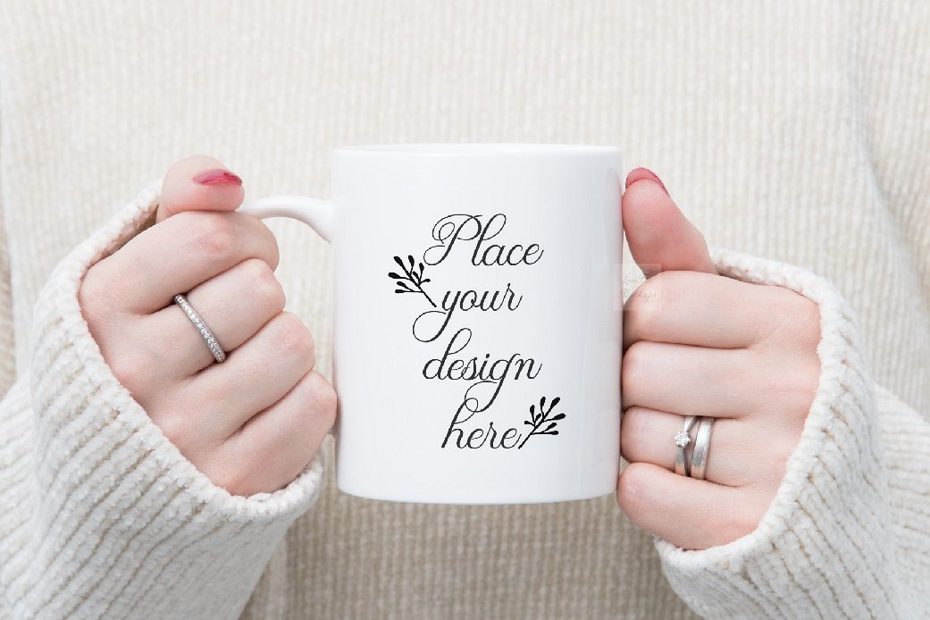 Girl Holding Mug Mockup Cup Mockup