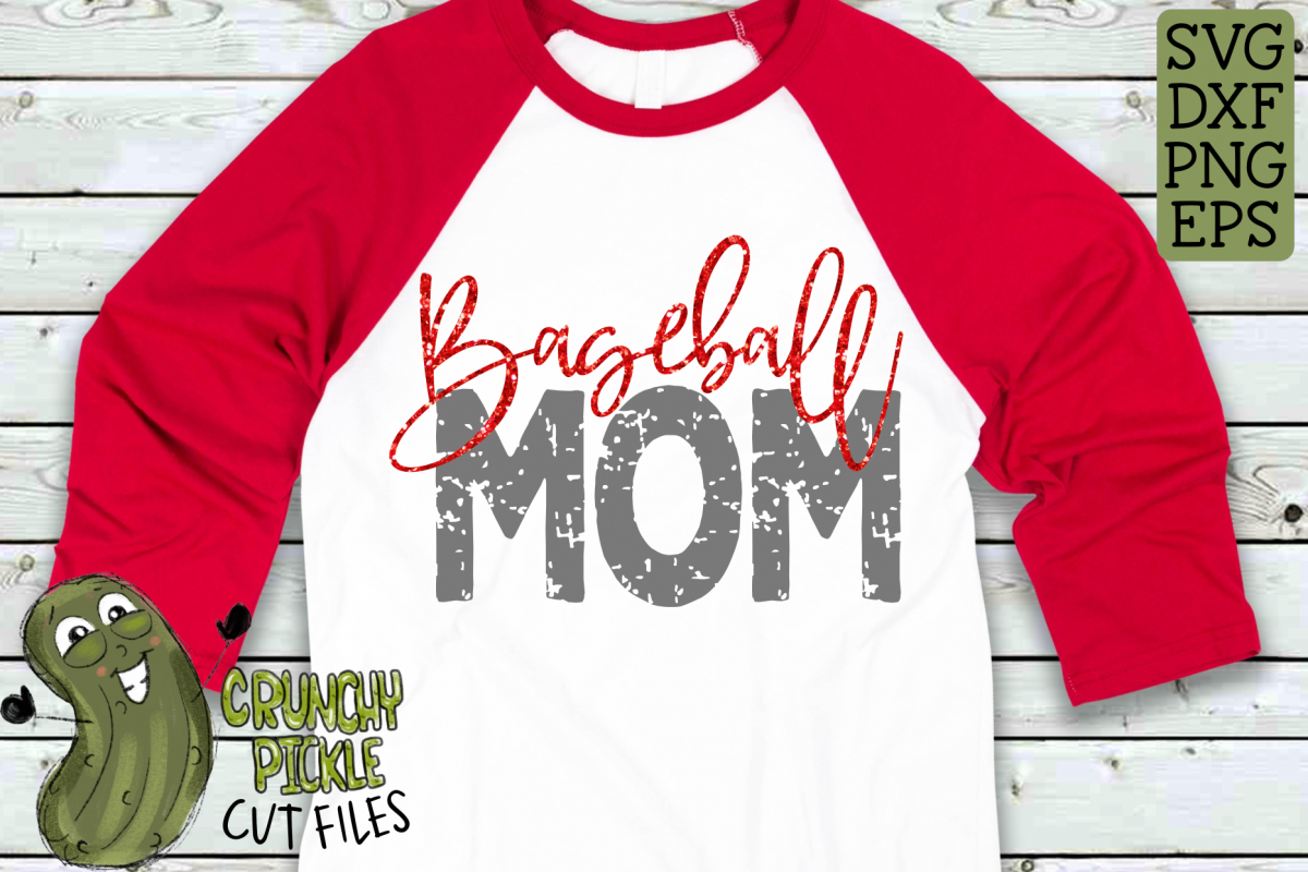 Baseball Mom & Bonus Team Mom Sports SVG Cut File example image 1