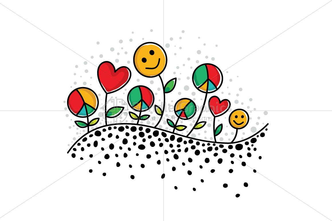 Sow Peace, Grow Love, Get Happiness - Vector Illustration example image 1