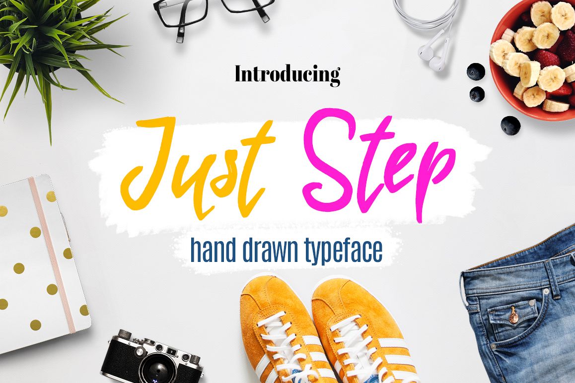 Just Step Typeface - Hand Drawn Font example image 1