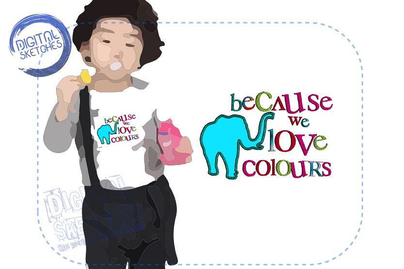 Saying Because We Love Colours Machine Embroidery Design example image 1