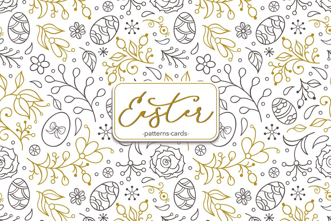 Easter.Patterns and cards. example image 1