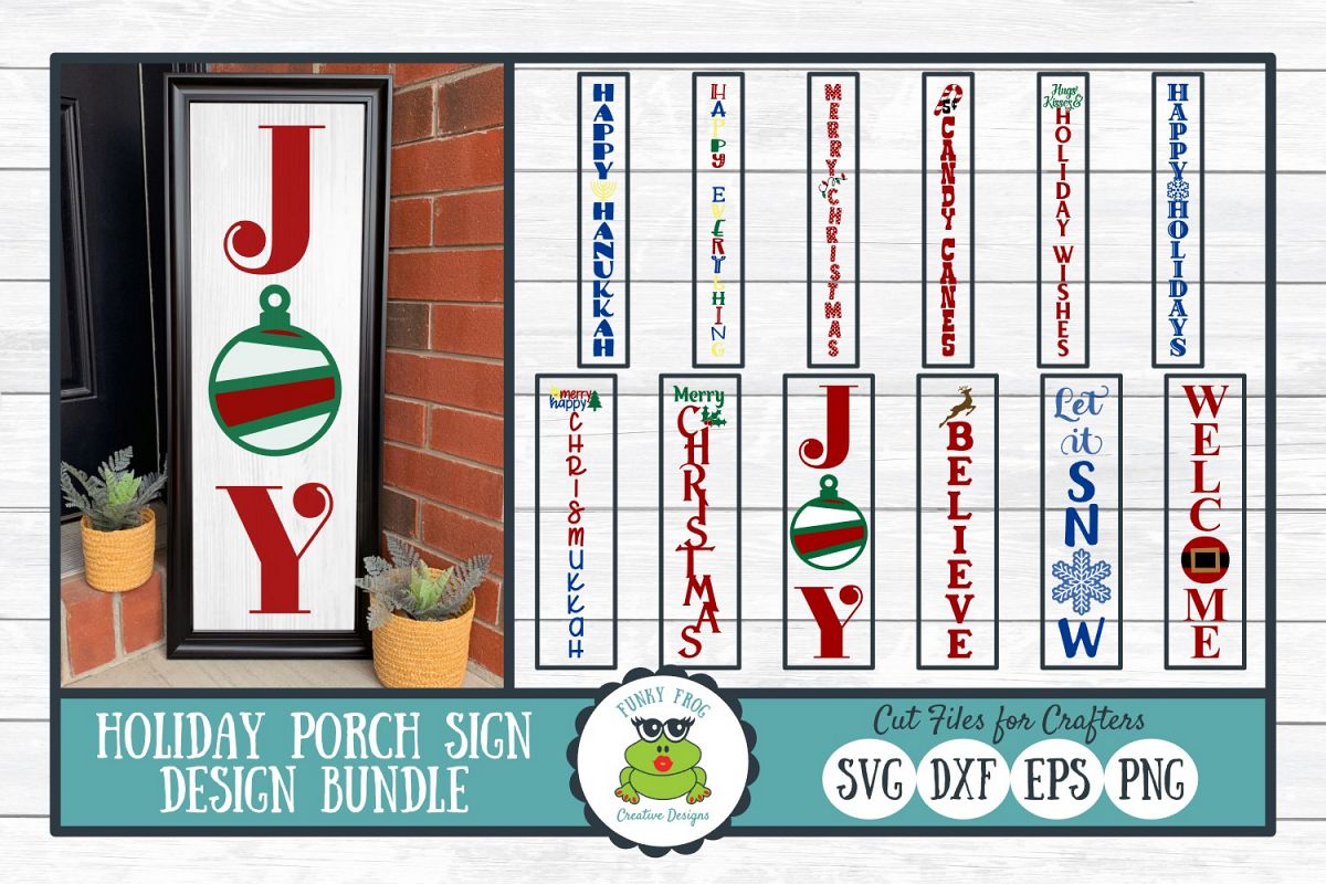 Holiday Porch Sign Design Bundle - Christmas SVG Cut Files