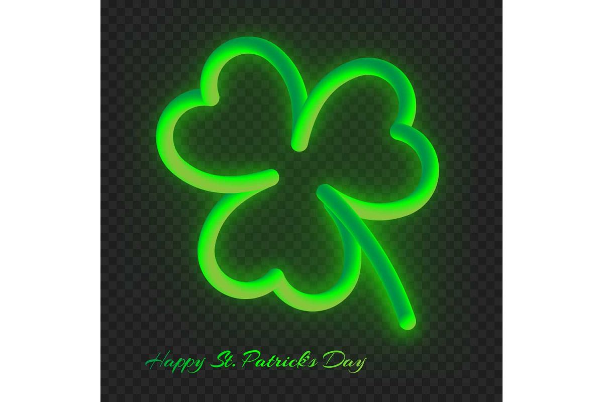 Neon clover leaf with a gradient example image 1