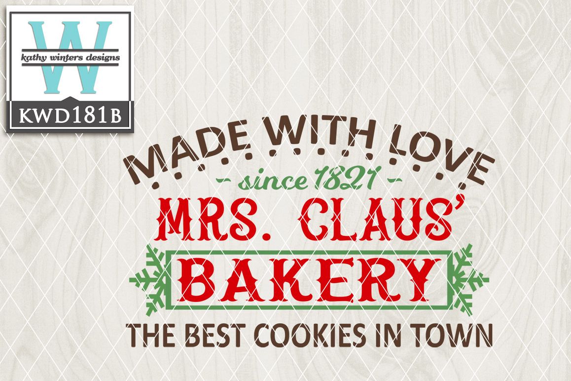 Christmas SVG - Mrs. Claus Bakery KWD181B example image 1