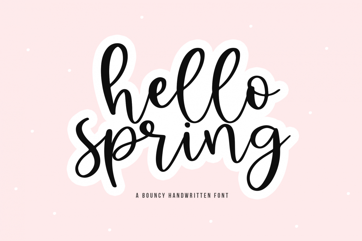 Hello Spring - A Bouncy Handwritten Script Font example image 1