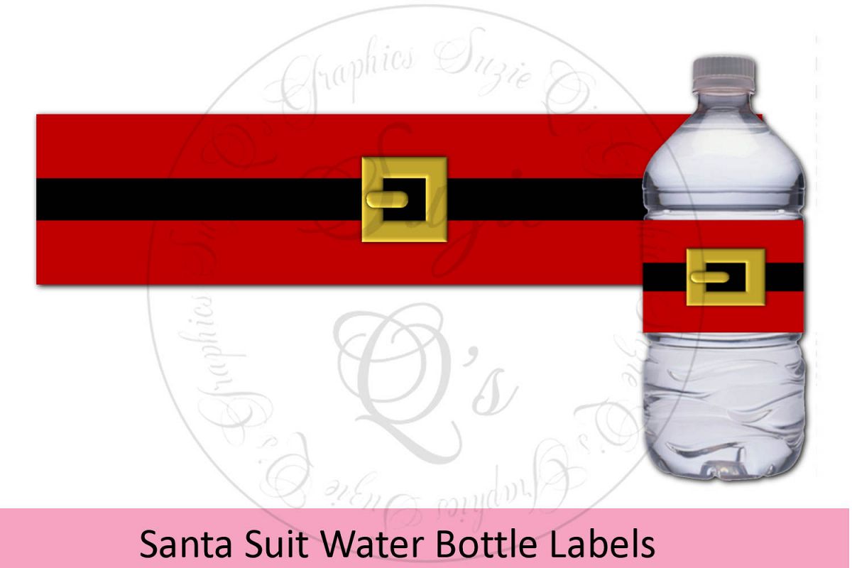 Santa Suit Water Bottle Labels example image 1