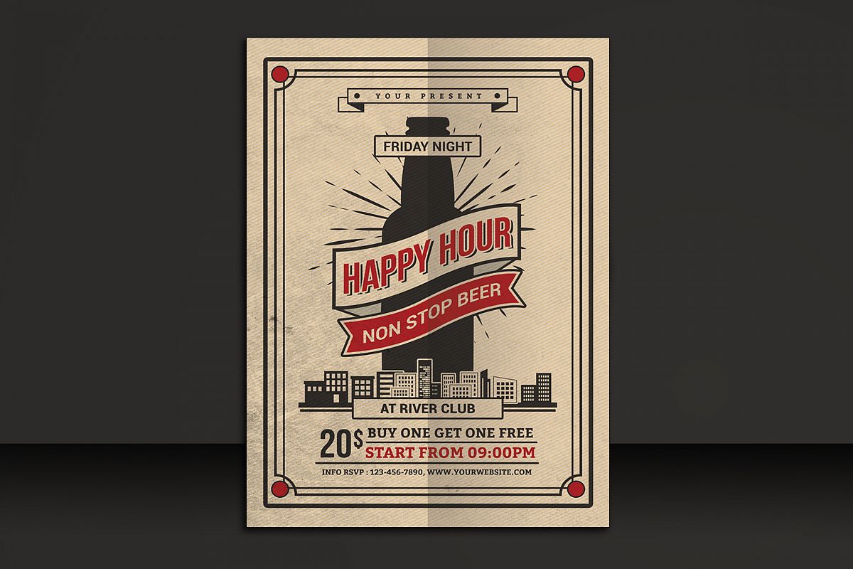 Happy Hour Beer Flyer example image 1