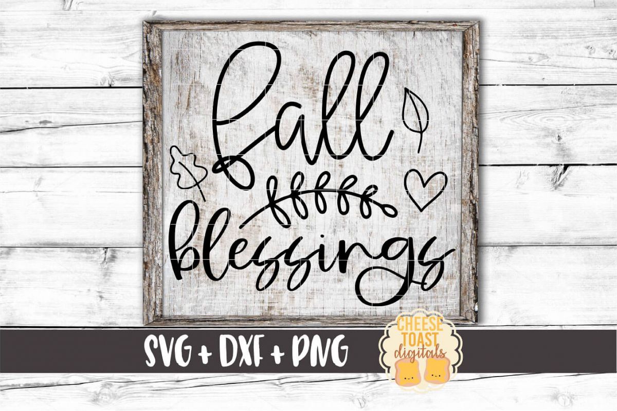 Fall Blessings - Fall Sign SVG PNG DXF Cut Files example image 1