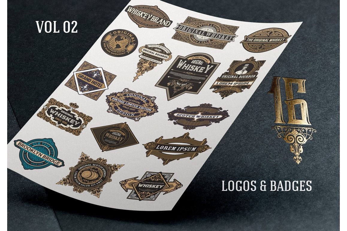 16 Ornamental Logos and Badges example image 1