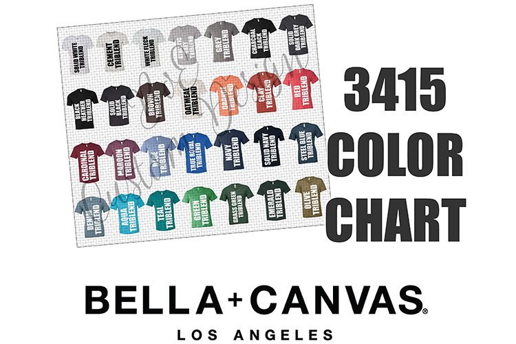 Bella Canvas V Neck Color Chart