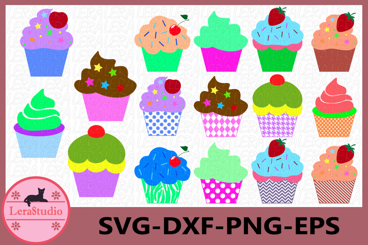 Cupcake SVG, Cupcake clipart, Sweet Cupcake SVG digital example image 1