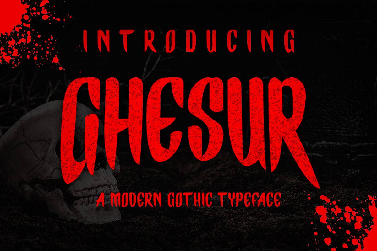 Ghesur - Modern Gothic Horror Serif Sports Typeface example image 1