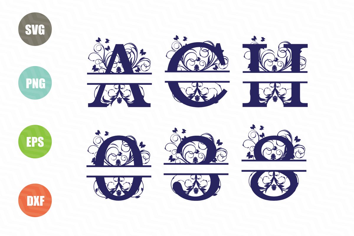 Split Letters A-Z SVG, Split Numbers 0-9 SVG example image 1