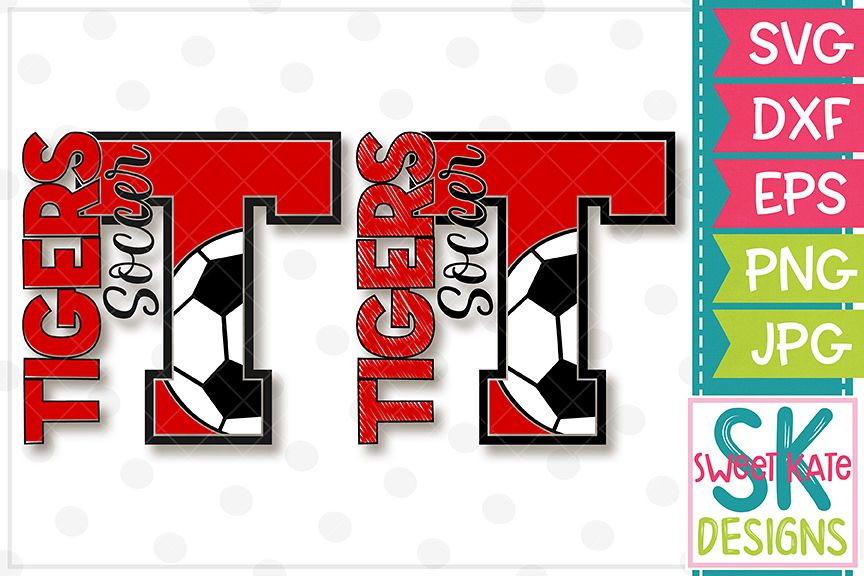 T Tigers Soccer SVG DXF EPS PNG JPG example image 1