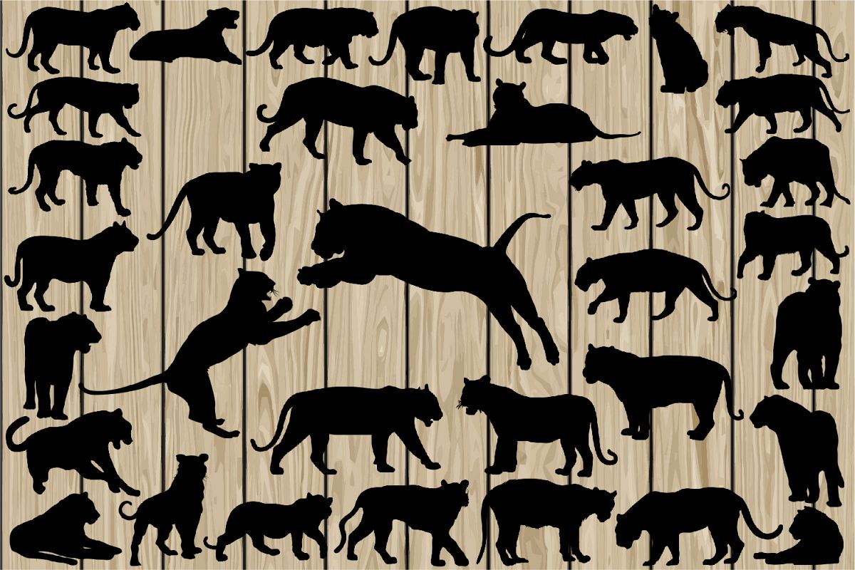 Download 34 Tiger Silhouette SVG, Tiger Vector, Tiger DXF, Tiger ...