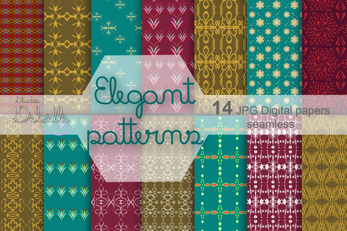Elegant Patterns digital paper pack seamless pattern example image 1