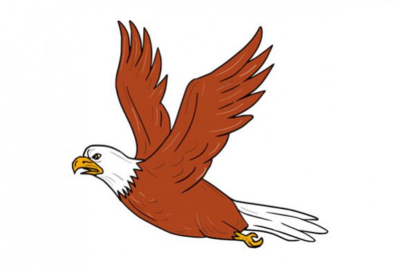 Angry Eagle Flying Cartoon example image 1
