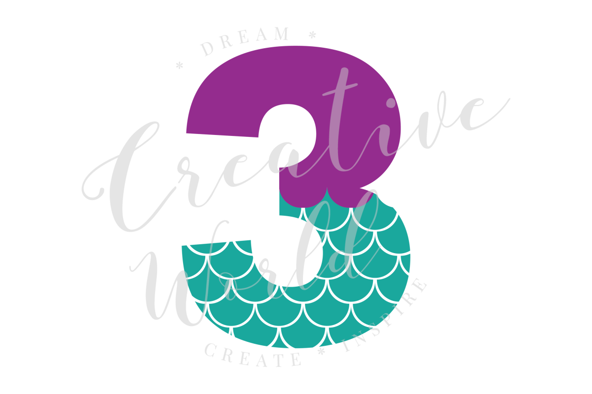 My 3rd Birthday Mermaid SVG | Mermaid Birthday Girl svg example image 1