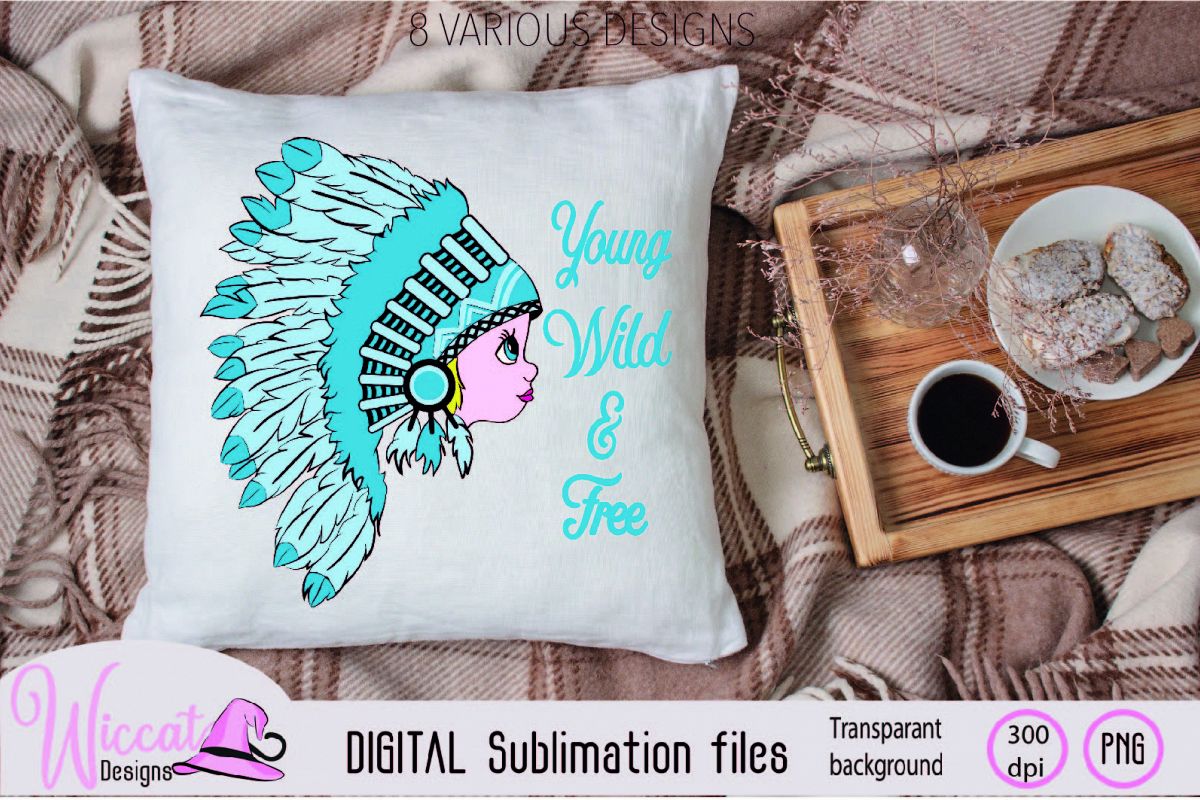 Girl with Headdress sublimation file example image 1